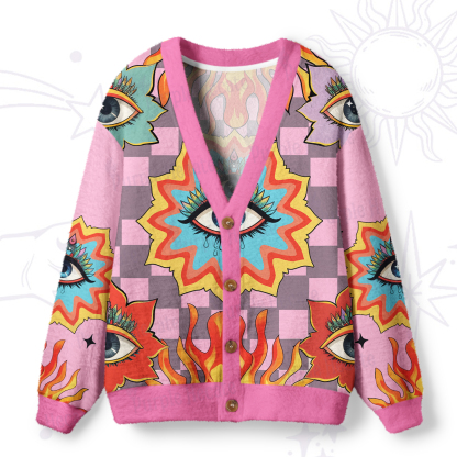 Purplehecate Awakening Flame Ugly Cardigan Sweaters