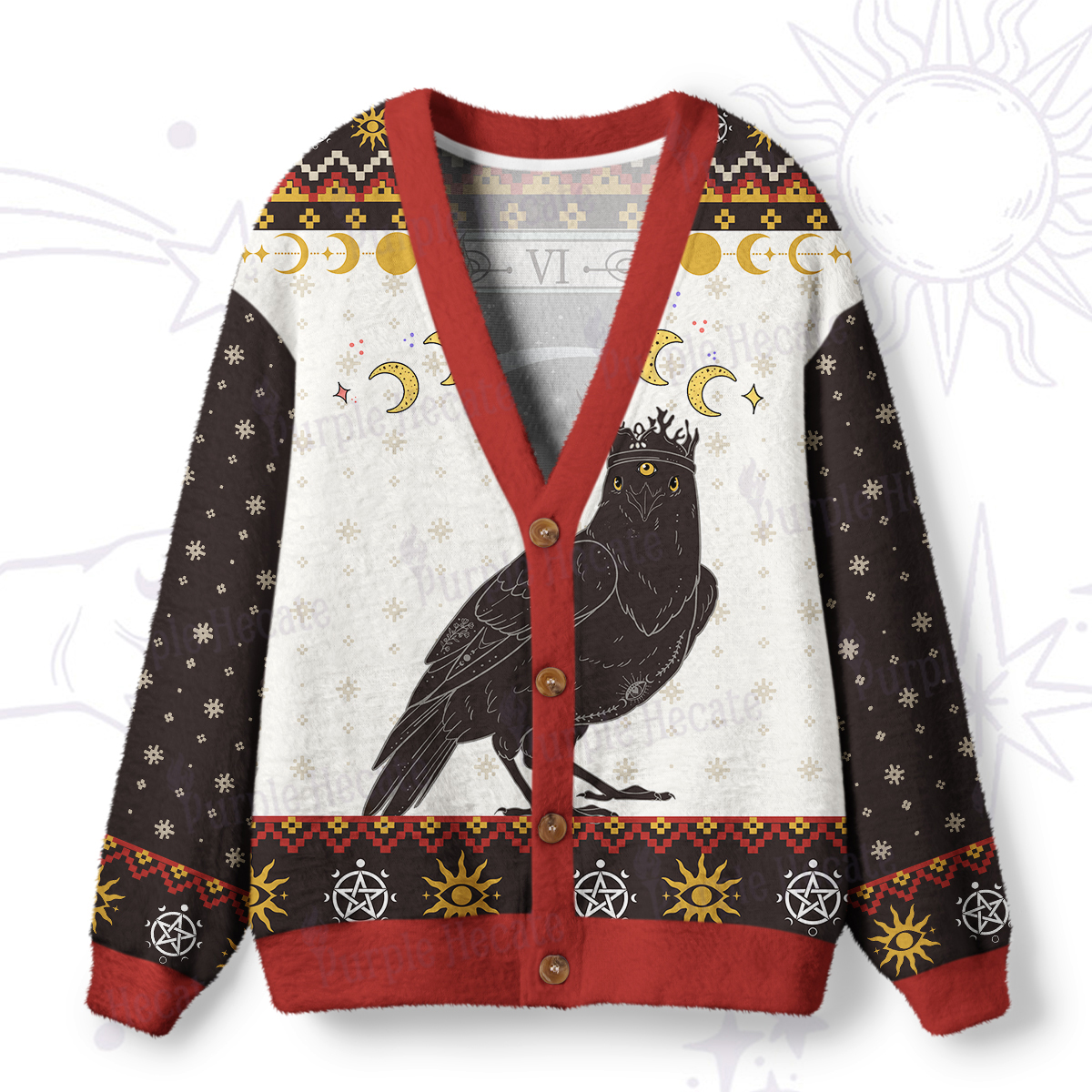 Purplehecate The Crow Tarot Ugly Cardigan Sweaters