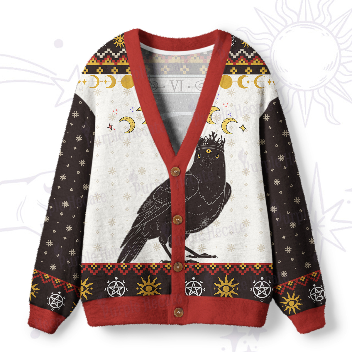 Magic Purplehecate The Crow Tarot Ugly Cardigan Sweaters