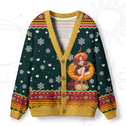 Purplehecate The Reader Tarot Ugly Cardigan Sweaters
