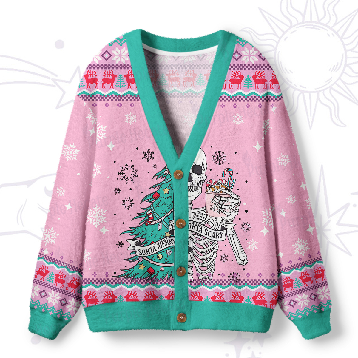 Magic Purplehecate Sorta Merry Sorta Scary Christmas Ugly Cardigan Sweaters