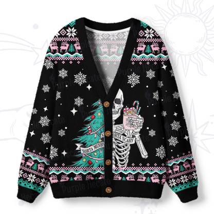 Purplehecate Sorta Merry Sorta Scary Christmas Ugly Cardigan Sweaters