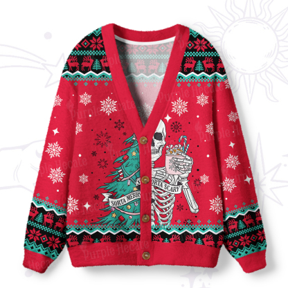 Purplehecate Sorta Merry Sorta Scary Christmas Ugly Cardigan Sweaters