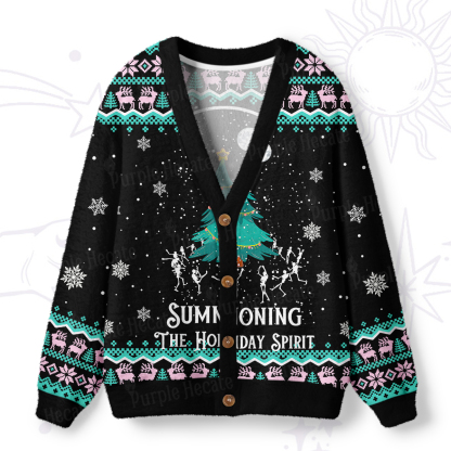 Purplehecate Christmas The Holiday Spirit Ugly Cardigan Sweaters