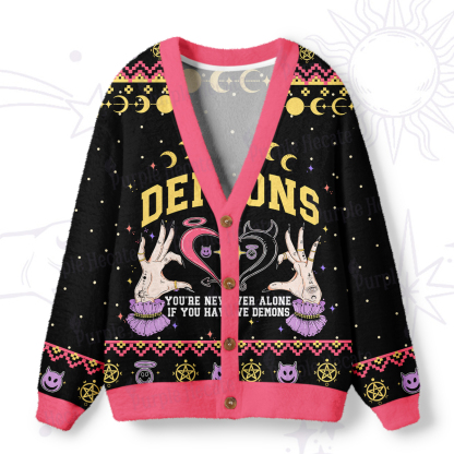 Purplehecate You're Never Alone If You Have Demons Ugly Cardigan Sweaters