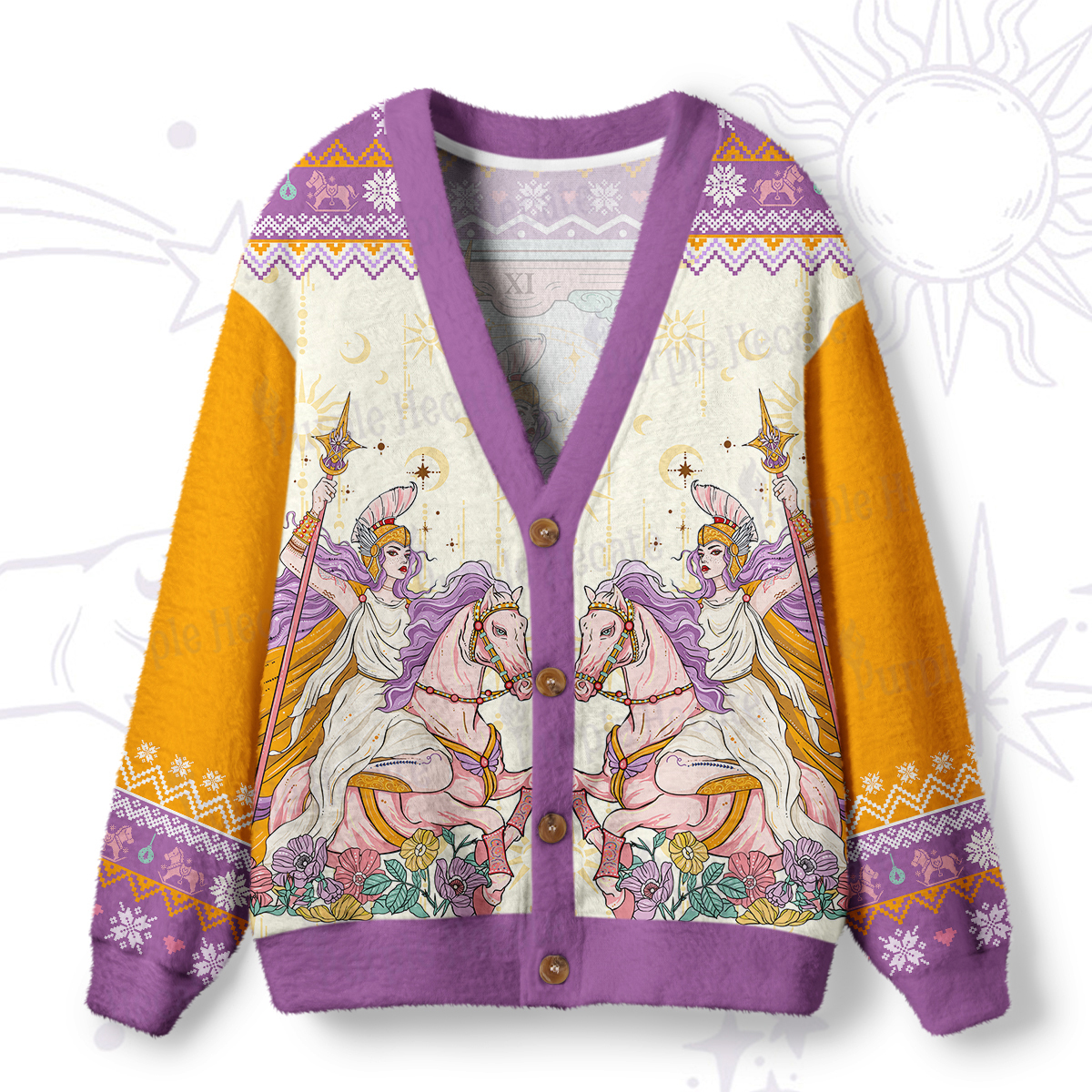 Magic Purplehecate The Audacity Tarot Card Ugly Cardigan Sweaters