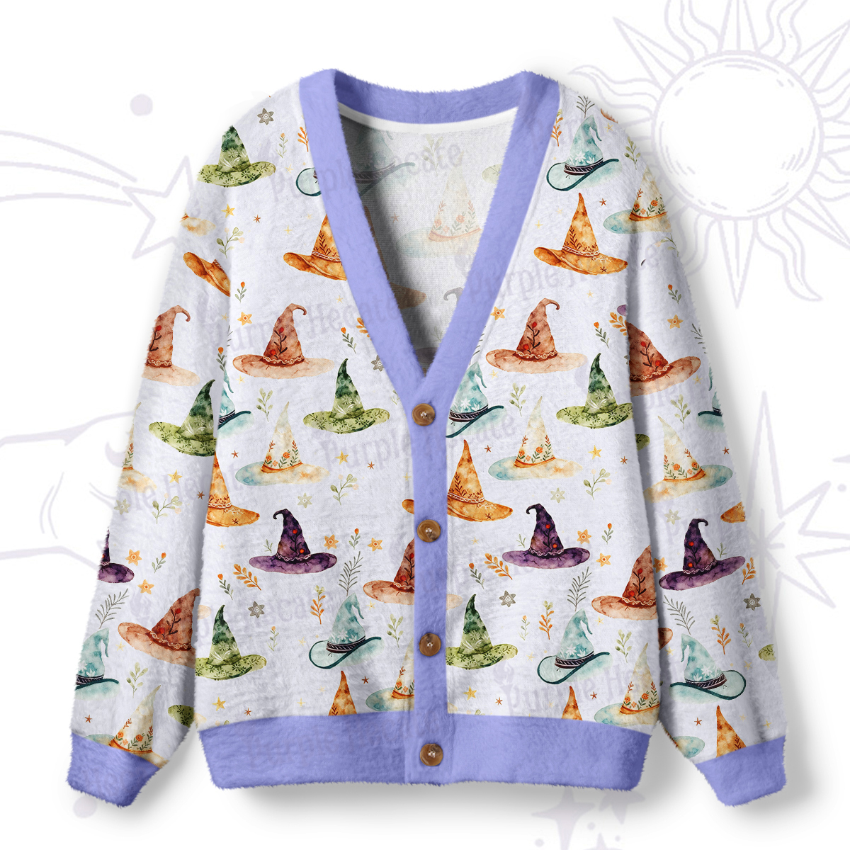 Purplehecate Witch Hat Ugly Cardigan Sweaters
