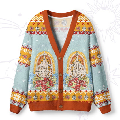 Purplehecate The Zero Of Fucks Tarot Ugly Cardigan Sweaters