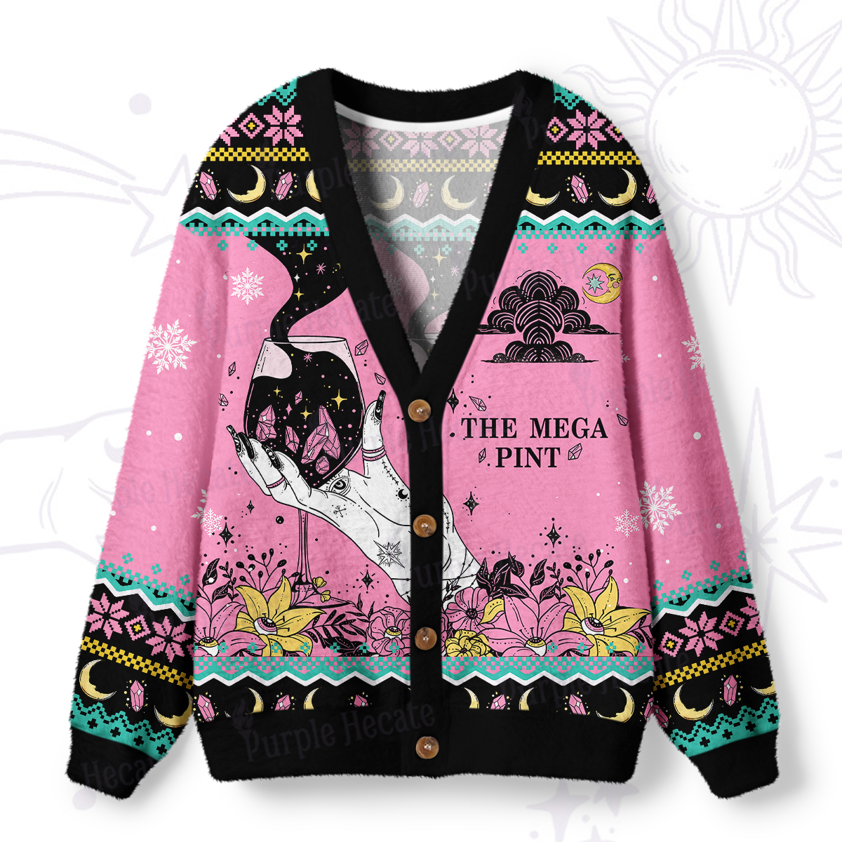 Purplehecate The Mega Pint Tarot Card Ugly Cardigan Sweaters