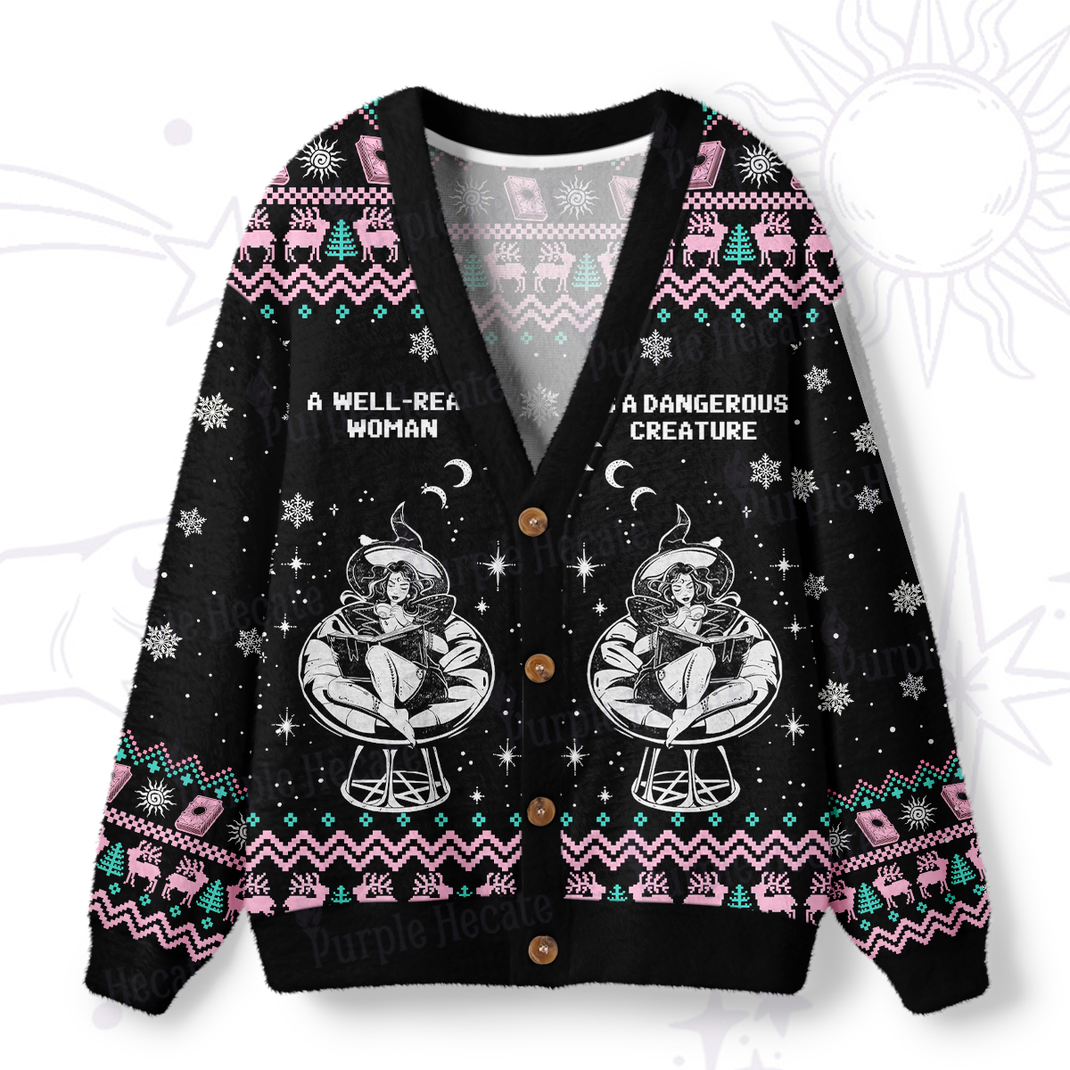 Purplehecate A Well Read Woman Bookish Ugly Cardigan Sweaters