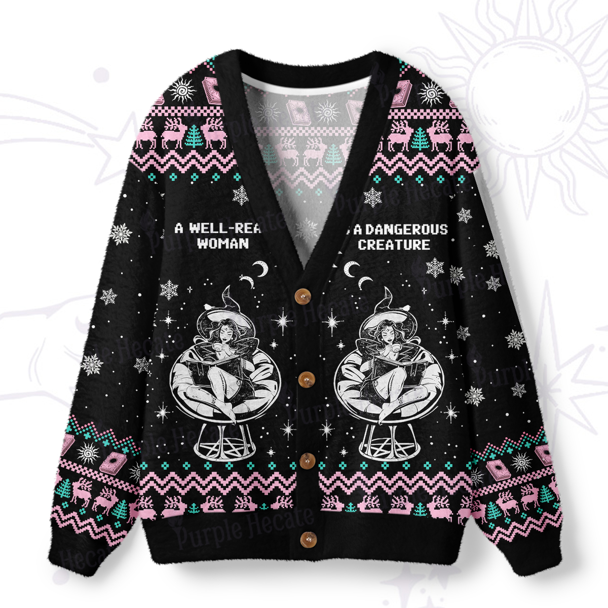 Magic Purplehecate A Well Read Woman Bookish Ugly Cardigan Sweaters