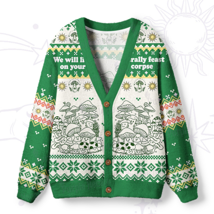 Purplehecate We Will Literally Feast on Your Corpse Ugly Cardigan Sweaters