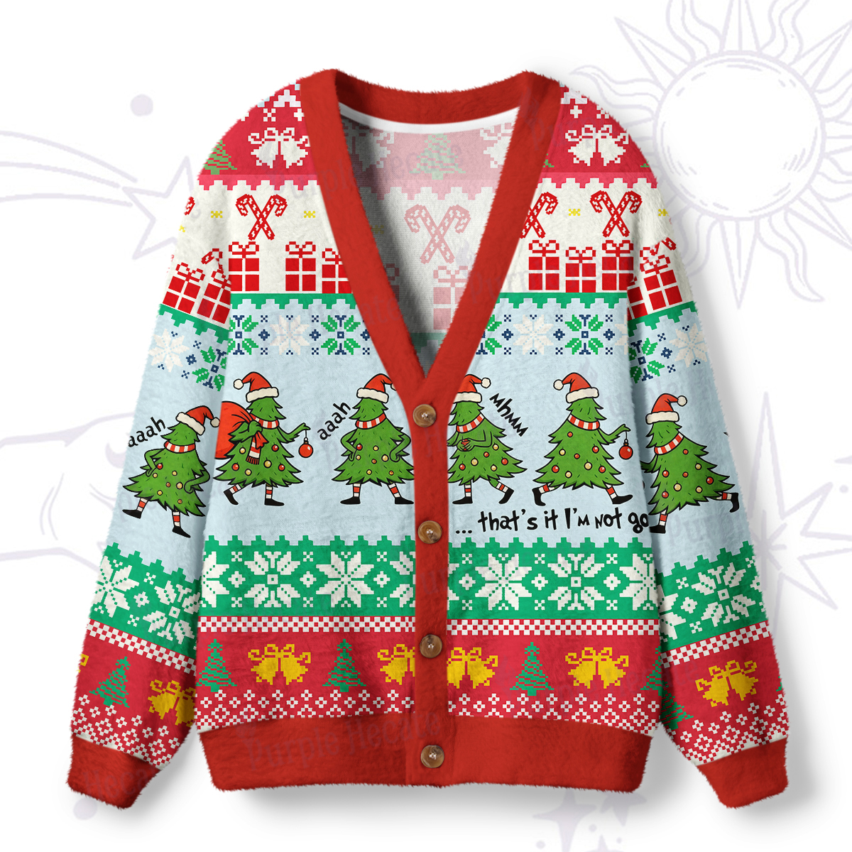Purplehecate That's It I'm Not Going Christmas Ugly Cardigan Sweaters