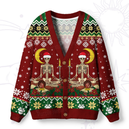 Purplehecate The Reader Tarot Christmas Ugly Cardigan Sweaters