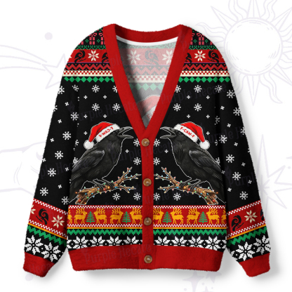 Purplehecate F-Caw-F Funny Crow Ugly Cardigan Sweaters