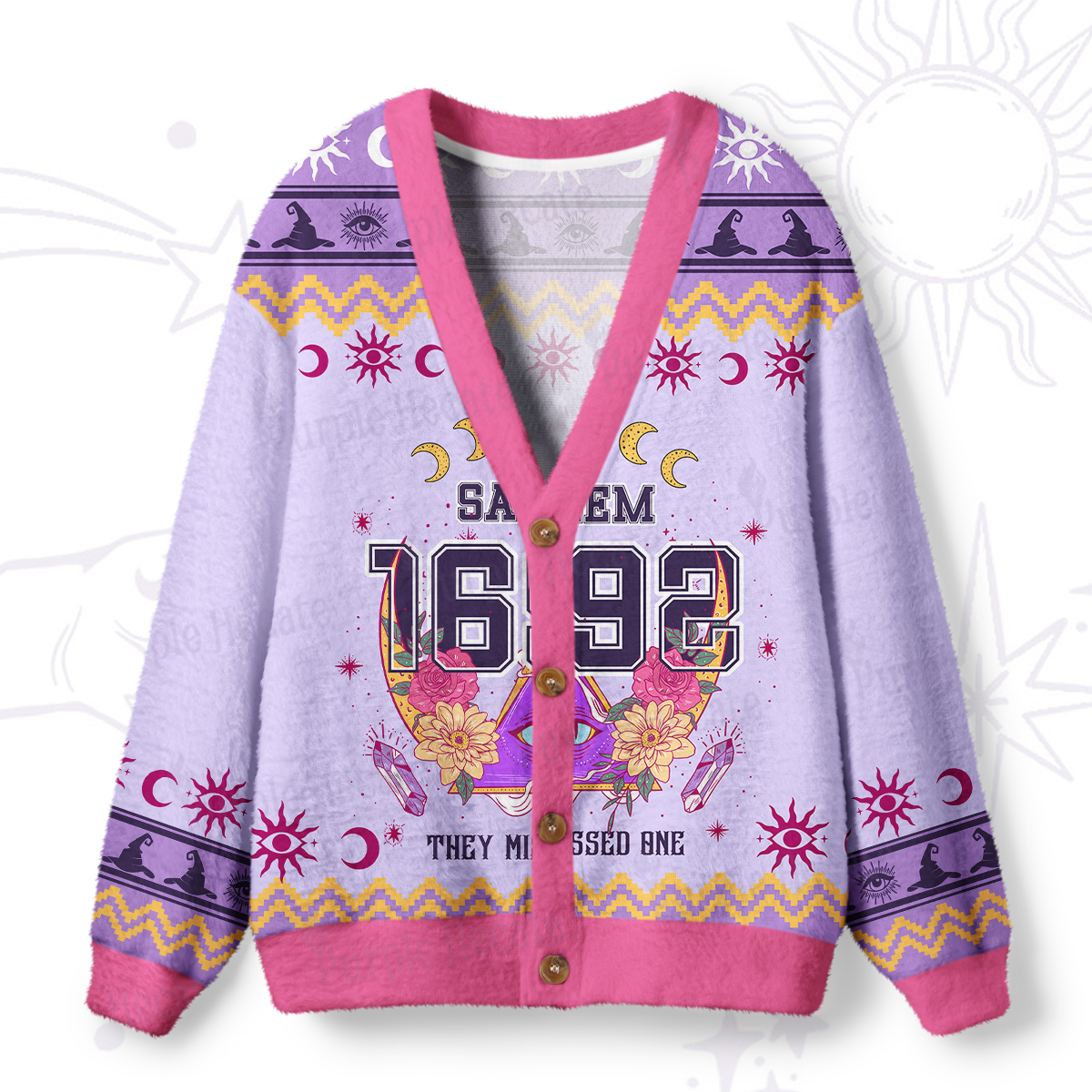 Purplehecate Salem 1692 They Missed One Ugly Cardigan Sweaters