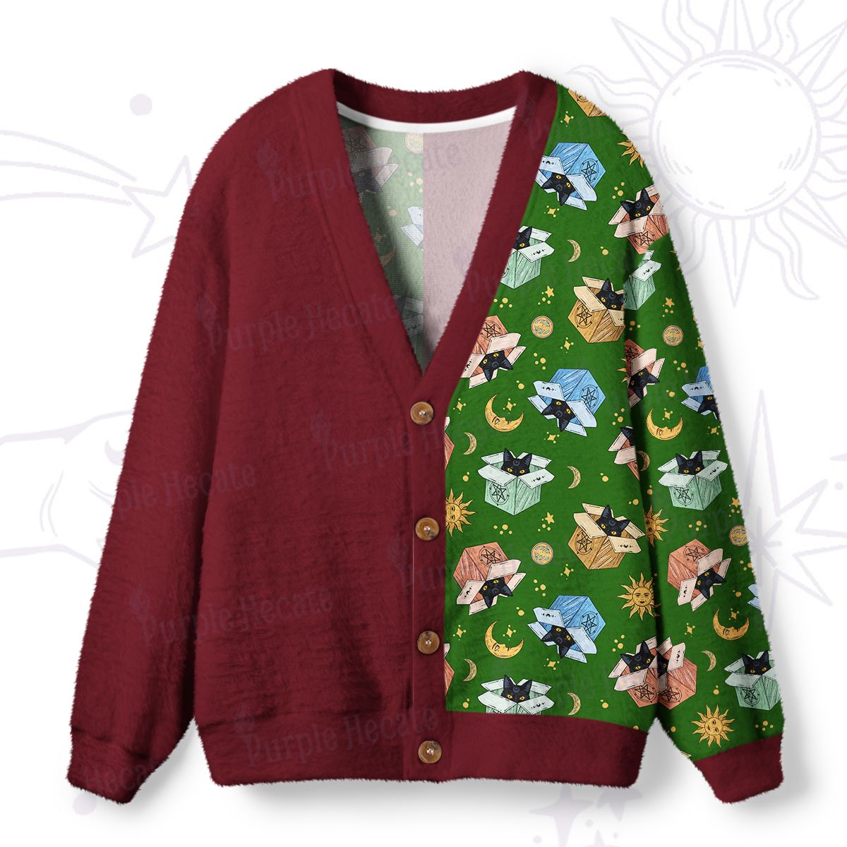 Purplehecate The Hermit The Recluse in the Box Ugly Cardigan Sweaters