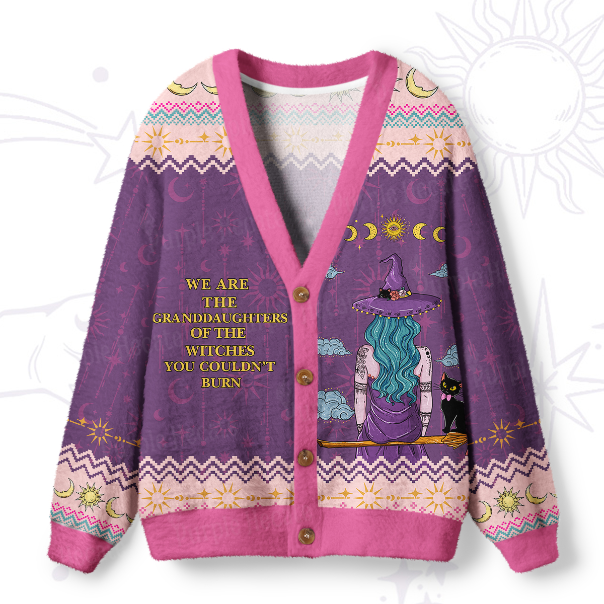 Purplehecate We Are the Granddaughters of the Witches You Could Not Burn Ugly Cardigan Sweaters