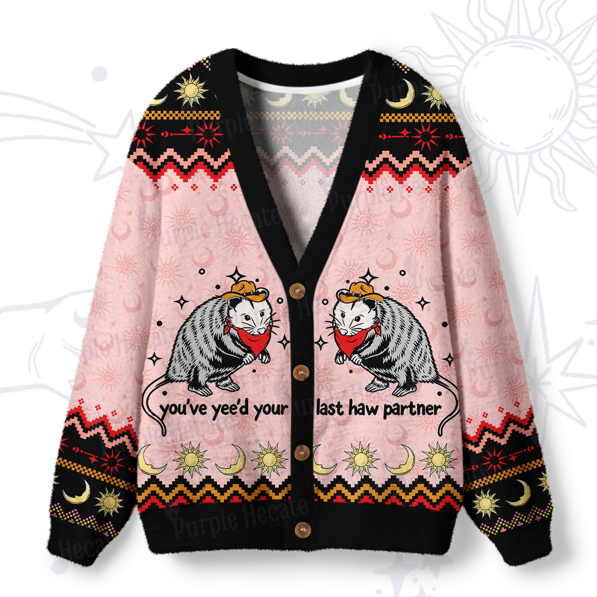 Purplehecate You've Yee'd Your Last Haw Partner Possum Ugly Cardigan Sweaters