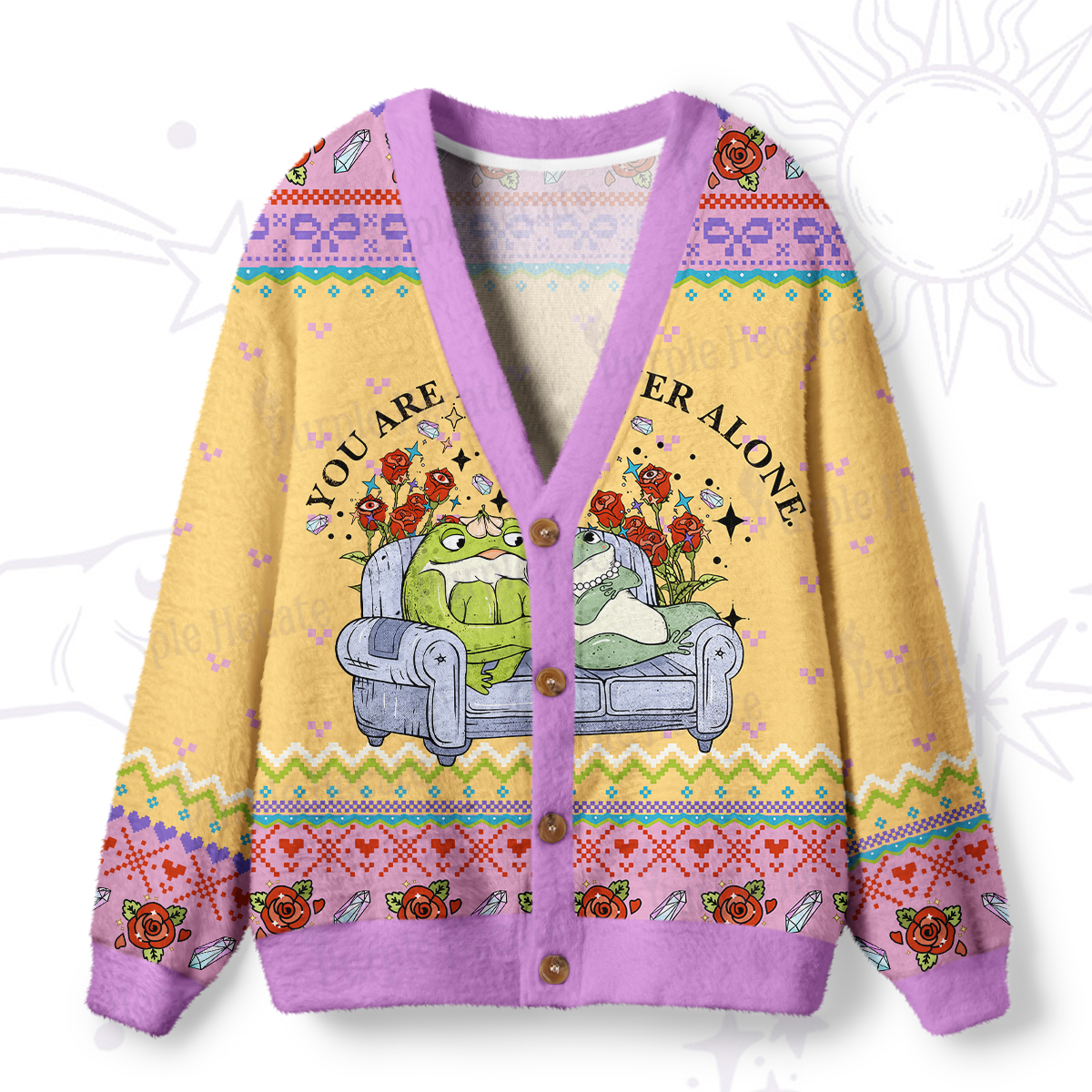 Purplehecate Your Are Never Alone Ugly Cardigan Sweaters