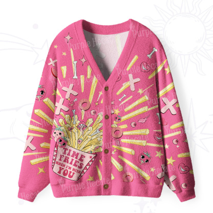 Purplehecate Time Fries When I'm With You Ugly Cardigan Sweaters