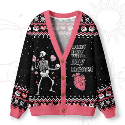 Purplehecate Don't Play With My Heart Ugly Cardigan Sweaters