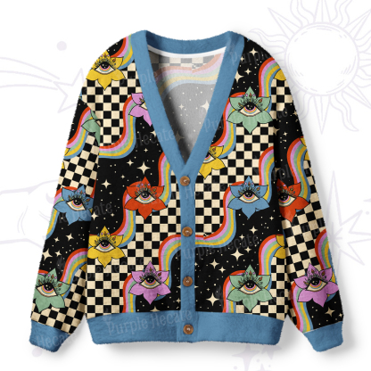 Purplehecate Vision Trip Ugly Cardigan Sweaters