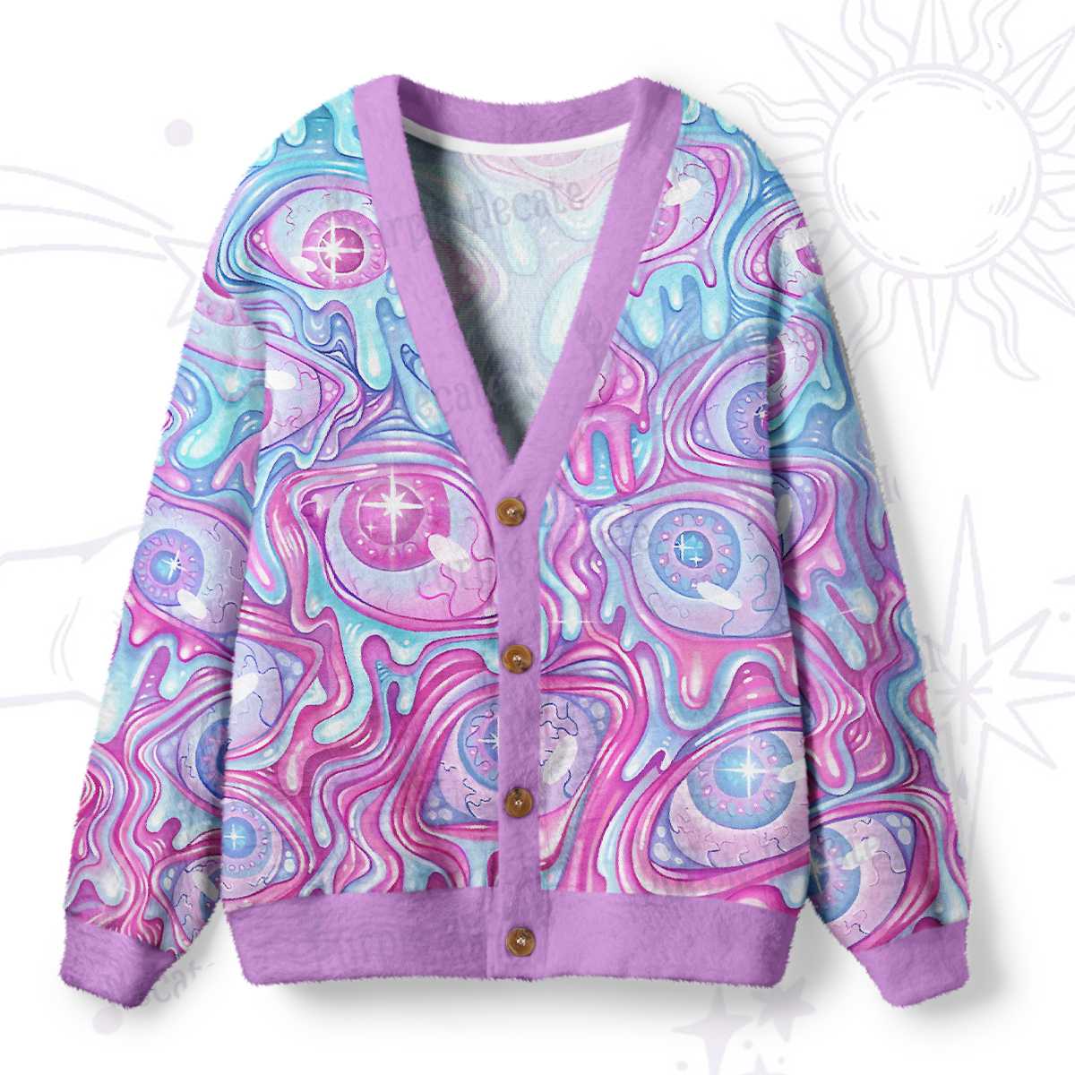 Purplehecate Pastel Flow Ocular Ugly Ugly Cardigan Sweaters