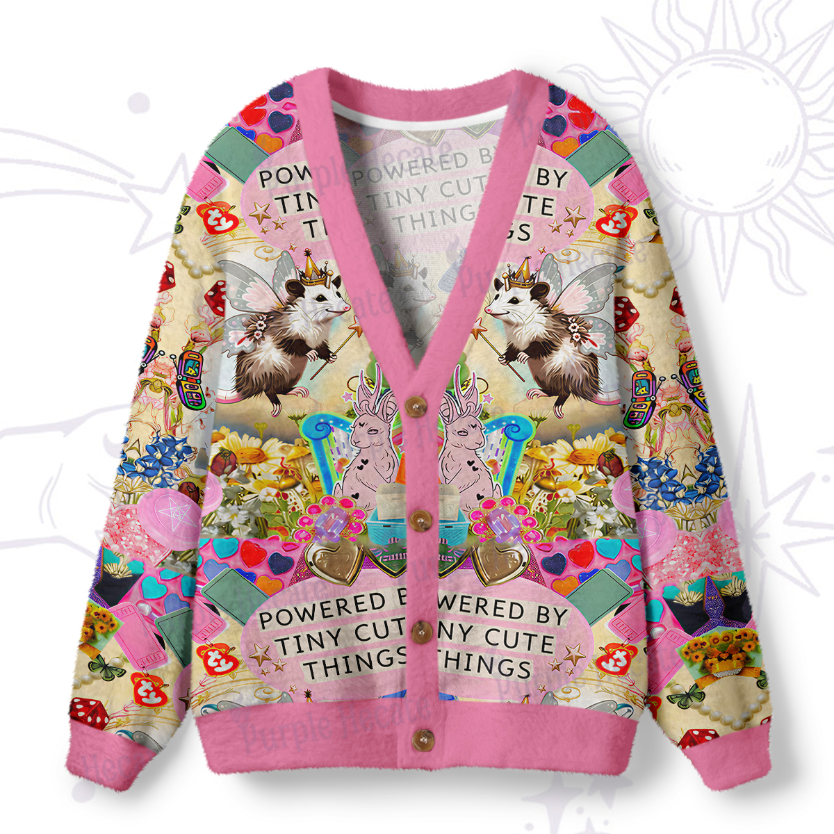 Purplehecate The Opossum Queen's Hoard Ugly Cardigan Sweaters