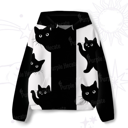 Purplehecate Peekaboo Cats All-Over Print Hoodie
