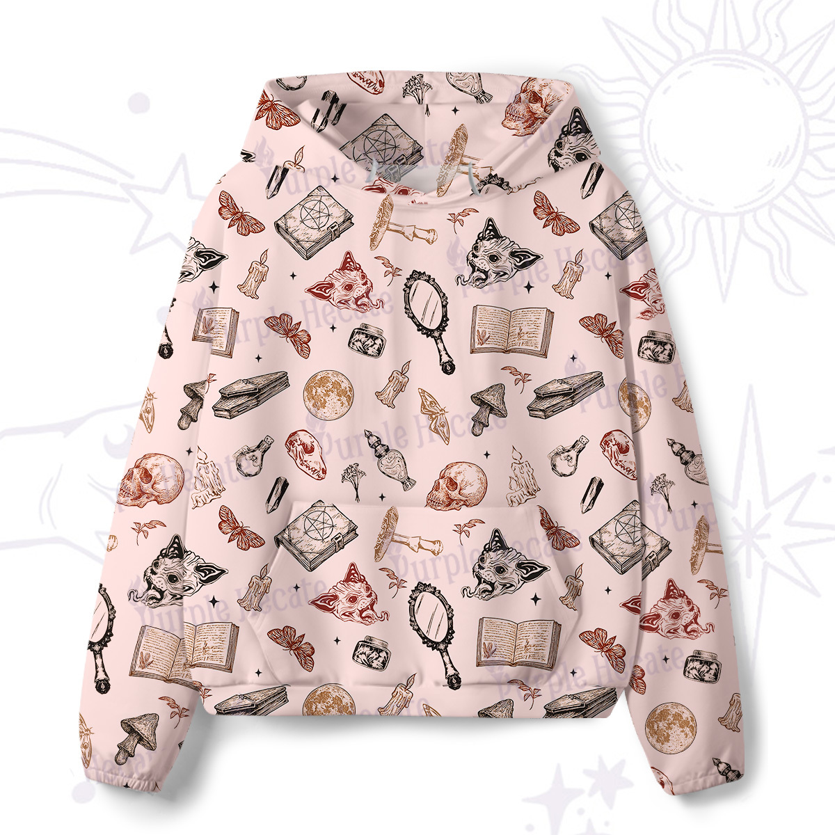 Purplehecate Witchcraft Study All-Over Print Hoodie