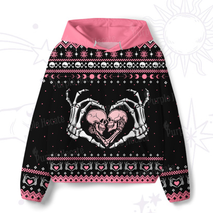 Purplehecate Sweet Gothic Skeleton Heart All-Over Print Hoodie