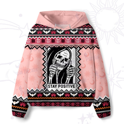Purplehecate Stay Positive All-Over Print Hoodie