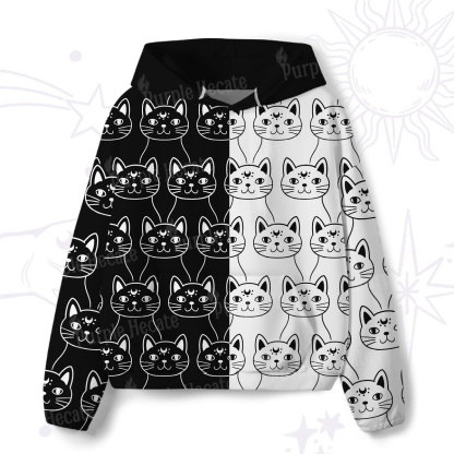 Purplehecate Sketchy Cat All-Over Print Hoodie