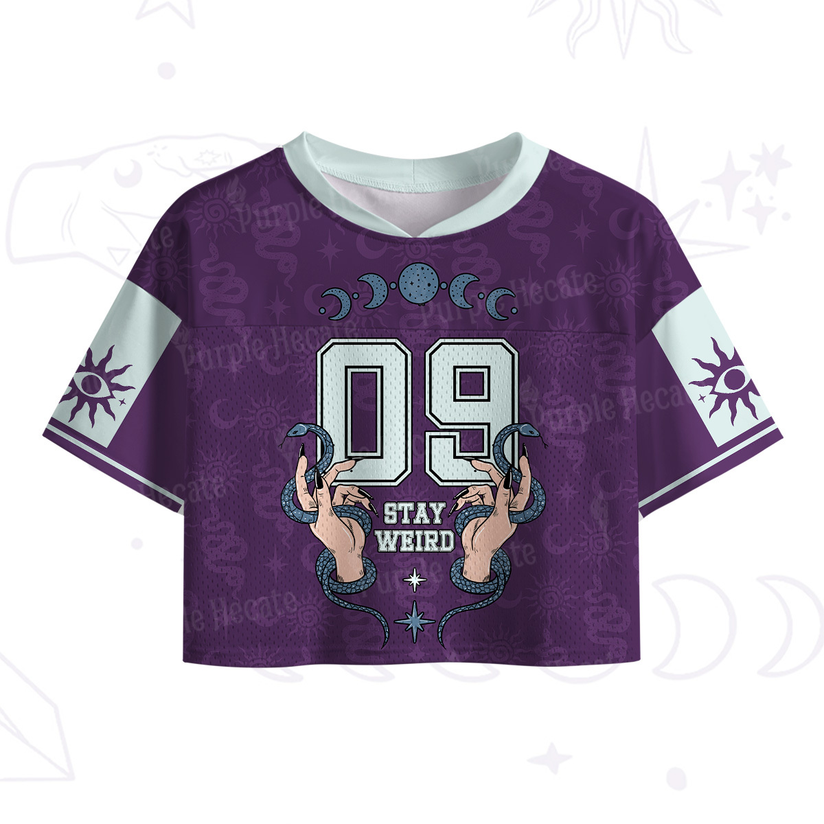 Purplehecate Stay Weird Crop Sports Jersey