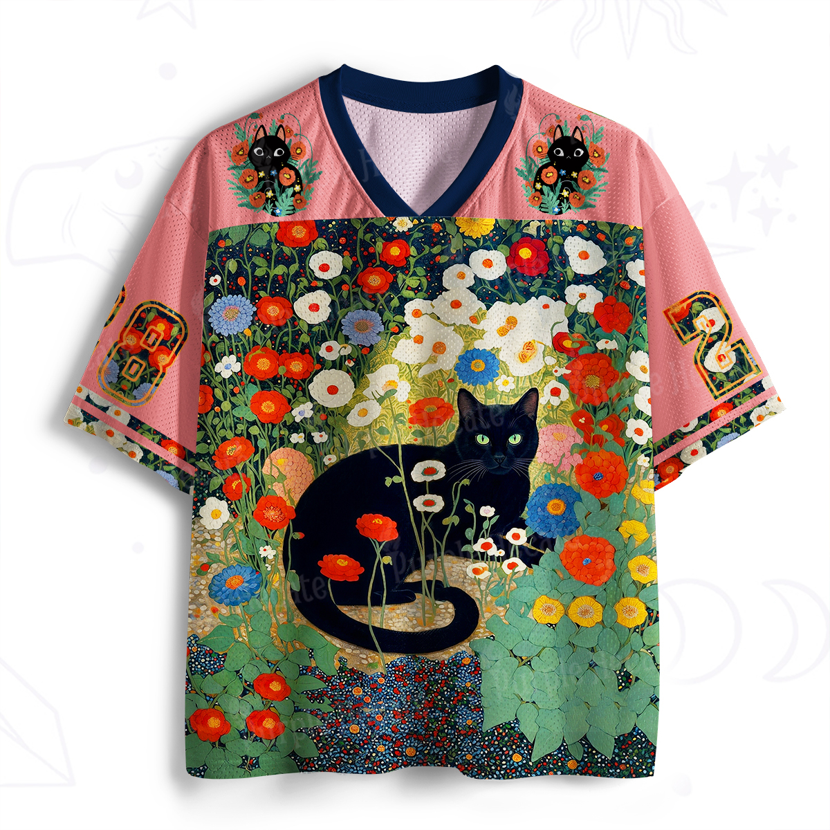 Purplehecate Vintage The Cat in Bloom Mesh Jersey