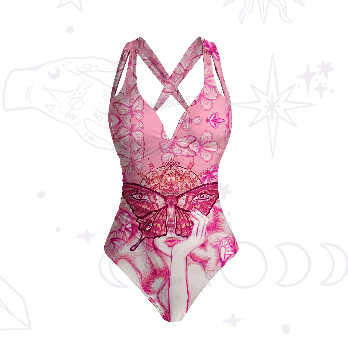 Purplehecate Butterfly Witchy One-Piece Swimsuit