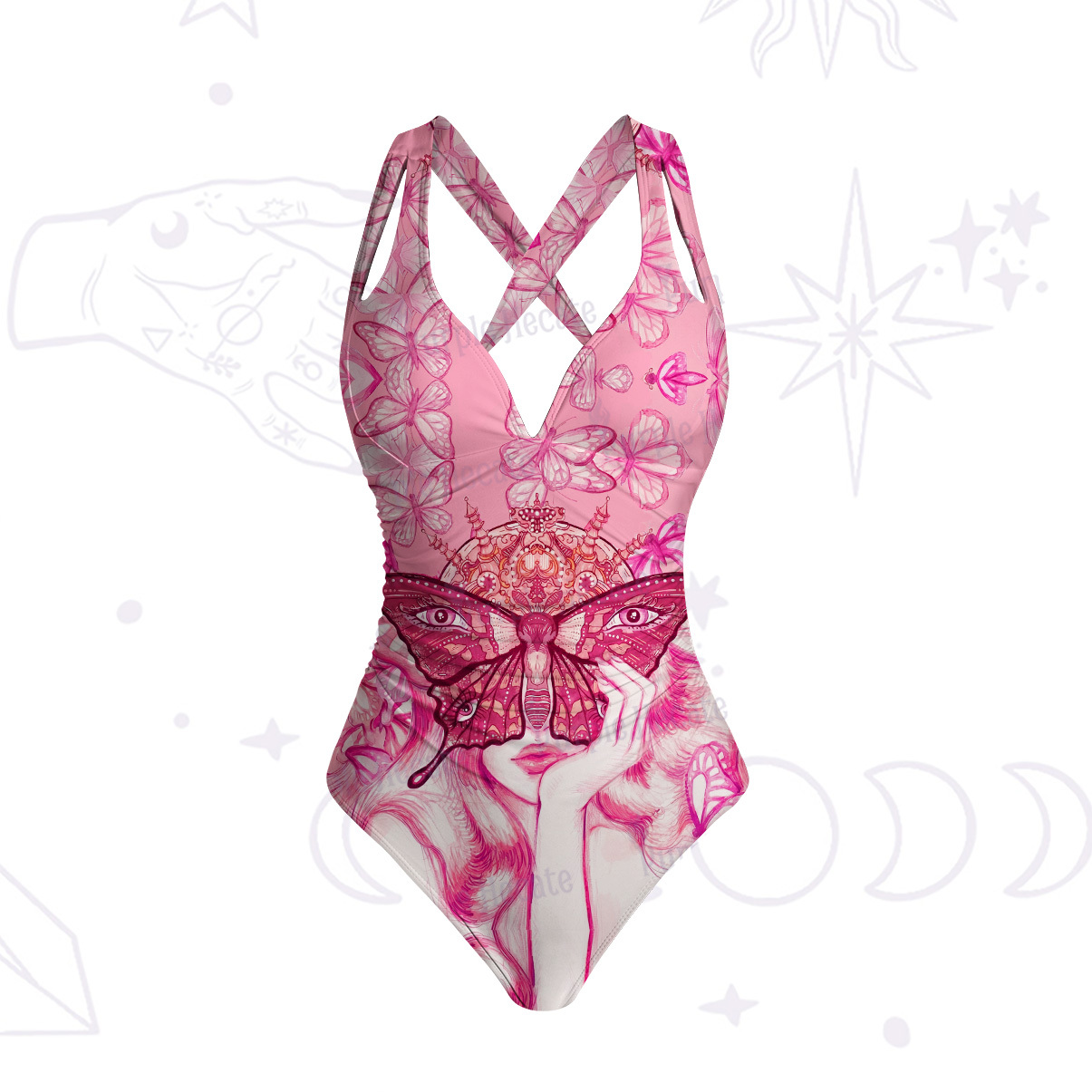 Purplehecate Butterfly Witchy One-Piece Swimsuit