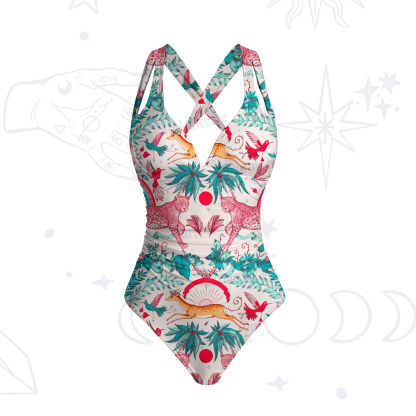 Purplehecate Enchanted Forest Pink Leopard One-Piece Swimsuit