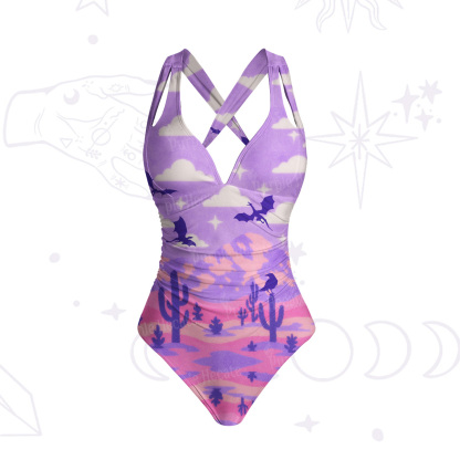 Purplehecate Mystic Desert Dragons One-Piece Swimsuit