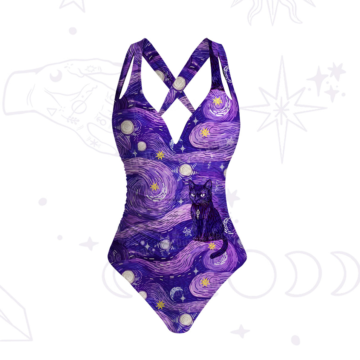 Purplehecate Midnight Moth One-Piece Swimsuit