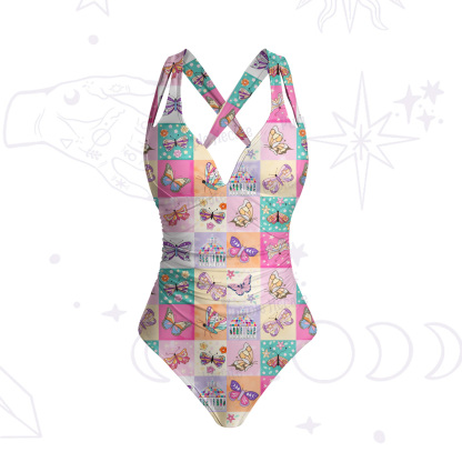 Purplehecate Dreamy Butterfly Garden One-Piece Swimsuit