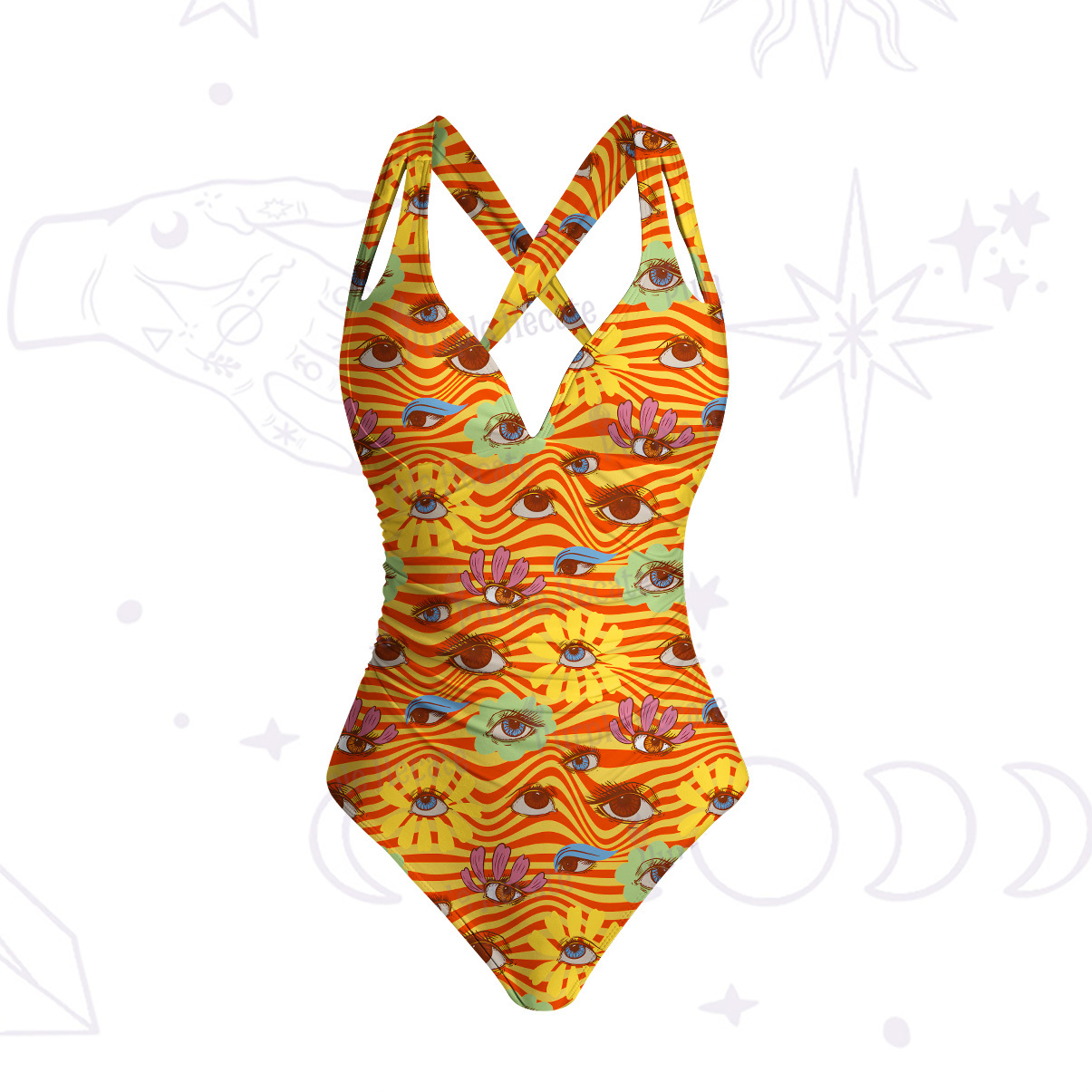 Purplehecate Flower Vision One-Piece Swimsuit