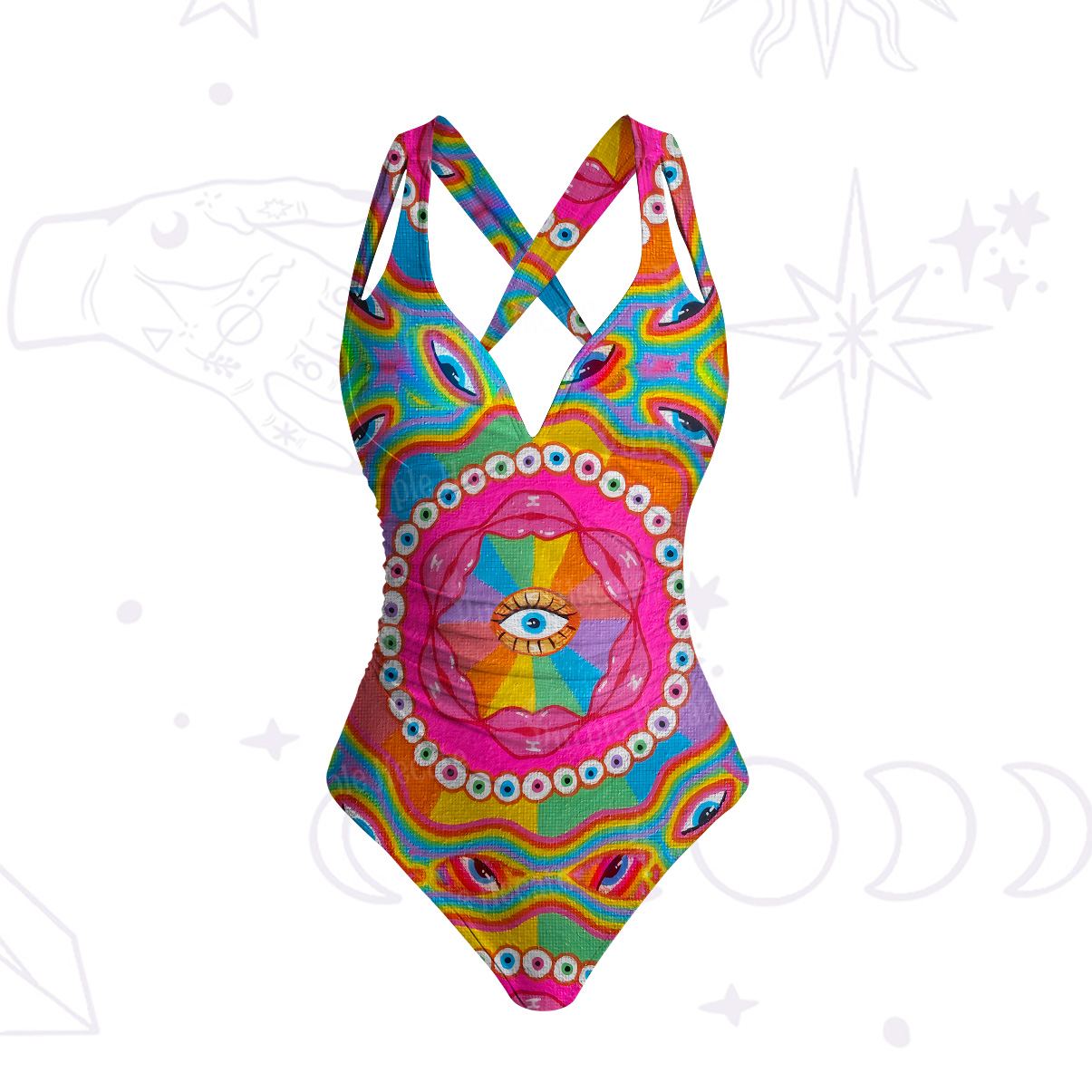 Purplehecate Chromatic Dreamwave One-Piece Swimsuit