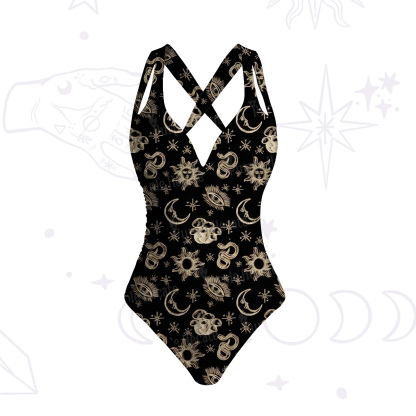 Purplehecate Eye of the Serpent Stars One-Piece Swimsuit