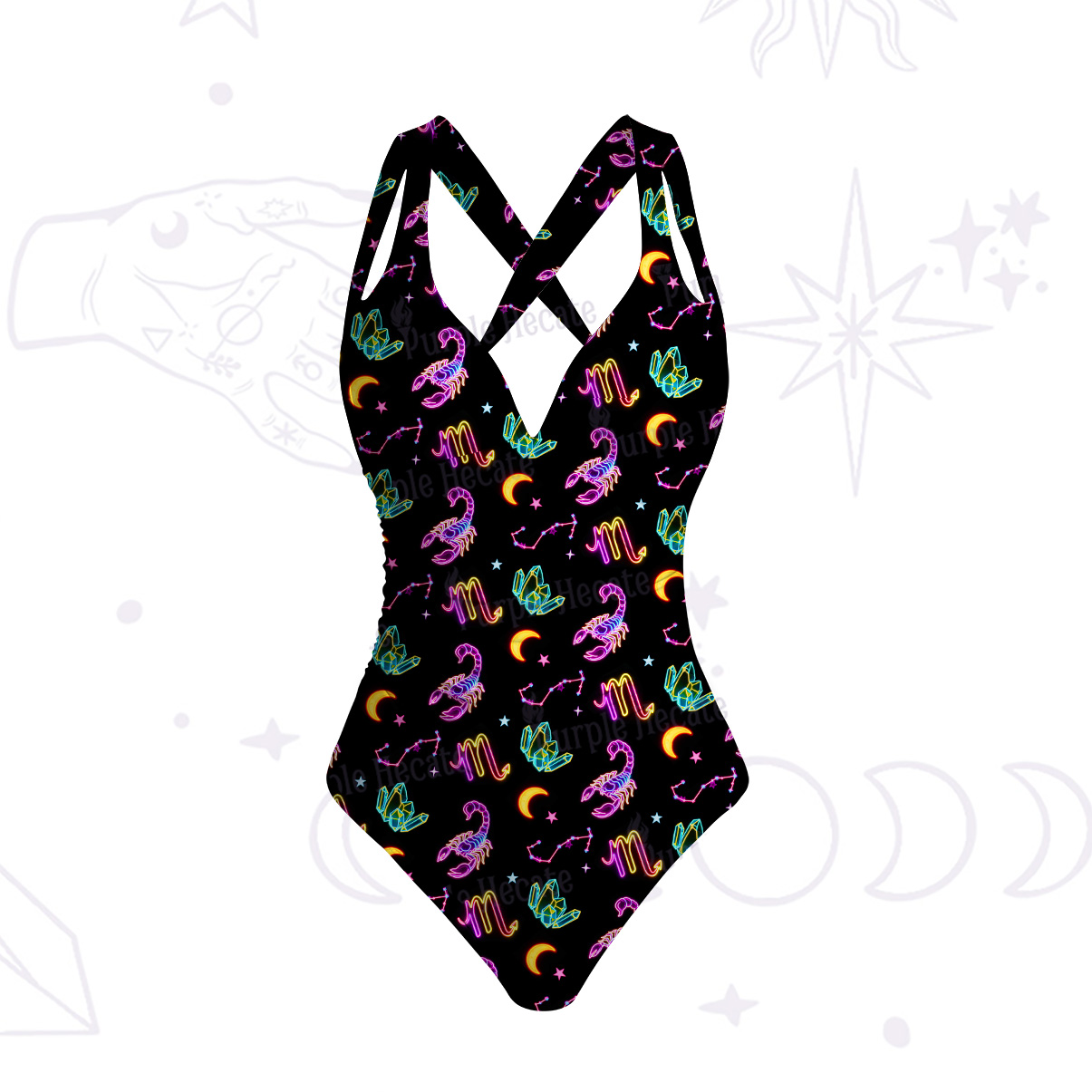 Purplehecate Scorpio Spirit Zodiac One-Piece Swimsuit
