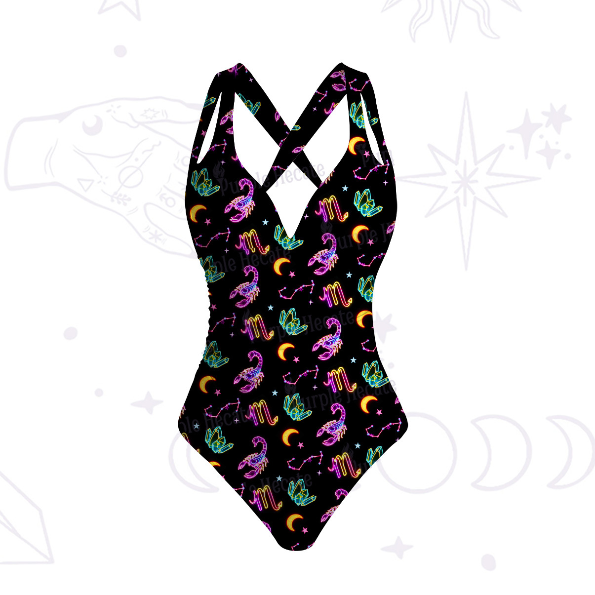 Purplehecate Scorpio Spirit Zodiac One-Piece Swimsuit