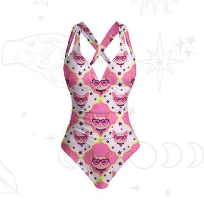 Purplehecate Slightly Wicked Cat One-Piece Swimsuit