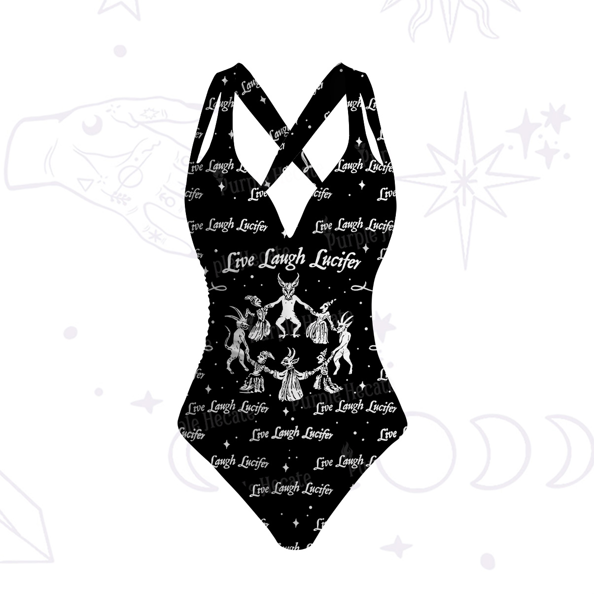 Purplehecate Live Laugh Lucifer One-Piece Swimsuit