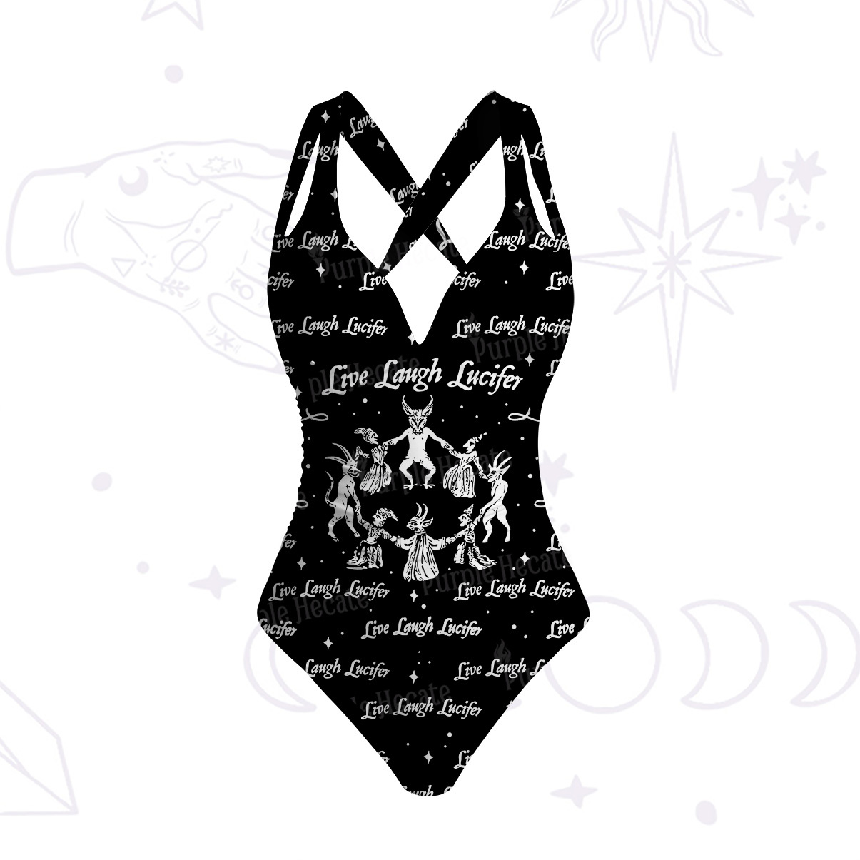 Purplehecate Live Laugh Lucifer One-Piece Swimsuit